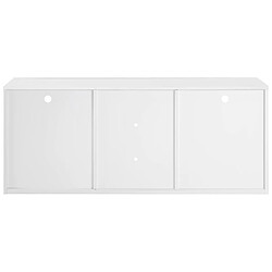 Universal Meuble TV LED, 2 armoires, 5 étagères ouvertes, éclairage LED 16 couleurs, meuble TV pour téléviseurs jusqu'à 55 pouces, 120*35*50cm pas cher