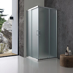 Kiamami Valentina CABINE DE DOUCHE CARRÉE D'ANGLE GIADA 90X90 VERRE OPAQUE 