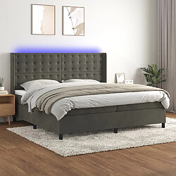 vidaXL Sommier à lattes de lit matelas et LED Gris foncé 200x200 cm 