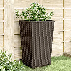 Maison Chic Lot de 4 Jardinières,Bac à fleurs - pot de fleur marron 32,5x32,5x57 cm polypropylène -GKD65908