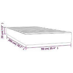 vidaXL Matelas de lit à ressorts ensachés Marron foncé 90x200x20 cm pas cher