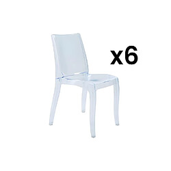 Vente-Unique Lot de 6 chaises empilables LUCINDA - Polycarbonate - Cristal