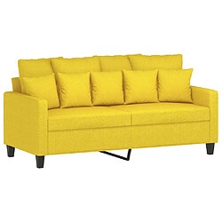 vidaXL Canapé à 2 places Jaune clair 140 cm Tissu