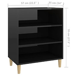 vidaXL Buffet noir brillant 57x35x70 cm bois d'ingénierie pas cher