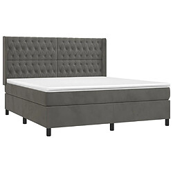 Avis vidaXL Sommier à lattes de lit matelas et LED Gris foncé 180x200 cm