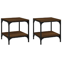 vidaXL Tables d'appoint 2 pcs Chêne marron 40x40x40 cm Bois ingénierie