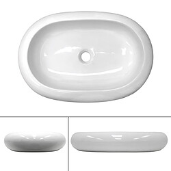 Ecd Germany Lavabo à poser céramique vasque ovale salle de bain design moderne 630 x 420 cm