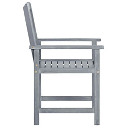 Maison Chic Lot de 4 Chaises de jardin avec coussins | chaises d'extérieur | Fauteuil Relax Gris Bois d'acacia massif -GKD61509 pas cher