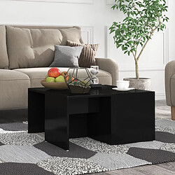 vidaXL Tables basses 4 pcs noir brillant 33x33x33 cm bois d'ingénierie