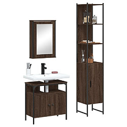 ComfortXL Ensemble De Meubles De Salle De Bain 3 Pièces Chêne Marron 