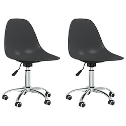 vidaXL Chaises pivotantes à manger lot de 2 gris clair PP