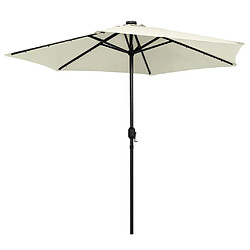 Avis Maison Chic Parasol Jardin | Parasol avec LED et mat en aluminium 270 cm Blanc sable - GKD52986