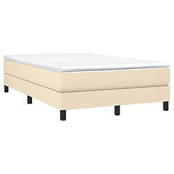 Maison Chic Lit adulte- Lit + matelas,Sommier à lattes de lit avec matelas crème 120x190 cm tissu -GKD78306