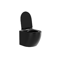 Vente-Unique Pack WC suspendu noir mat avec bâti-support et plaque de déclenchement - JAVOINE pas cher