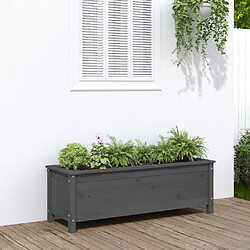 Maison Chic Jardinière,Lit surélevé de jardin - Bac à fleurs - pot de fleur gris 119,5x40x39 cm bois de pin massif -GKD81356