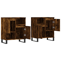 Acheter Maison Chic Ensemble de 2 Buffets,commode,console pour rangement chêne fumé bois d'ingénierie -MN69679