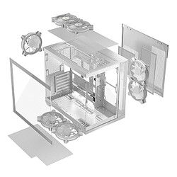 Boîtier ATX semi-tour Modecom Volcano Panorama APEX ARGB 7F MIDI Blanc