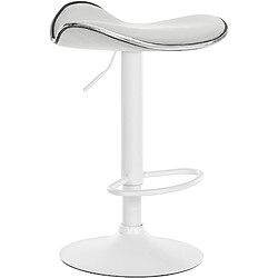 Non Tabouret de bar Shanghai simili cuir blanc 