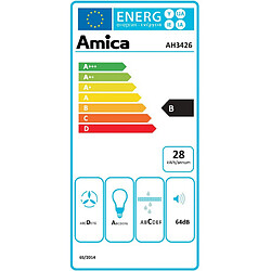 Hotte décorative murale 60cm 64db 315m3/h inox - ah3426 - AMICA