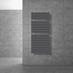 LuxeBath Radiateur de salle de bain design plat connexion central anthracite 600x1200 mm