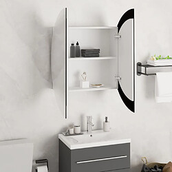 Avis vidaXL Armoire de salle de bain miroir rond et LED Blanc 54x54x17,5 cm