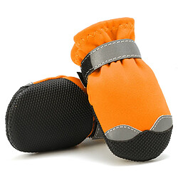 Acheter 4 paires de bottes pour chien pour animaux de compagnie, antidérapantes, étanches à l'animal, protège-pattes, chaussures de chien, orange-S