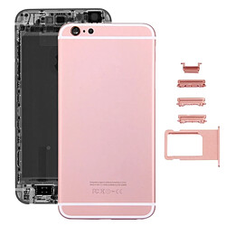 Wewoo Pour iPhone 6s Plus couverture or rose arrière + porte-cartes + touche de contrôle du volume + bouton d'alimentation + de vibreur interrupteur muet couvercle du boîtier Assemblée complète pièce détachée 5 en 1 