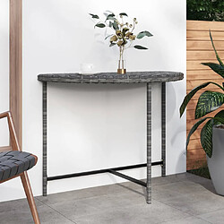 vidaXL Table de jardin Gris 100x50x75 cm Résine tressée