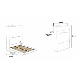 Avis Inside 75 Armoire lit escamotable MYKONOS chêne / beige couchage 140*200 cm.