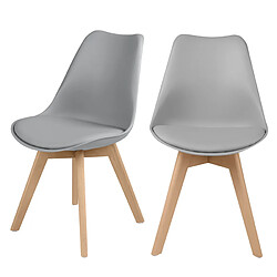 Rendez Vous Deco Chaise Skandi gris clair (lot de 2)