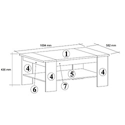 But Table basse FINLAY Imitation chêne et blanc pas cher