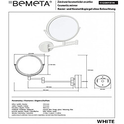 Bemeta - Maison De La Tendance Miroir de douche grossissant WHITE en verre et laiton blanc ø 19cm