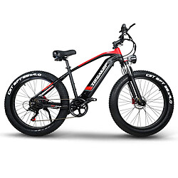 TIFGALOP Vélo électrique 26 pouces, moteur 48V 1000W, suspension complète et batterie 48V 18AH avec freins à disque Ebike à 7 vitesses