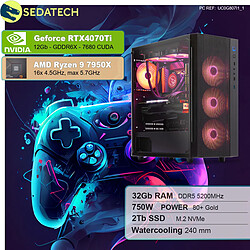 Sedatech PC Gamer Pro • AMD Ryzen 9 7950X • RTX4070Ti • 32Go DDR5 • 2To SSD M.2 • sans OS