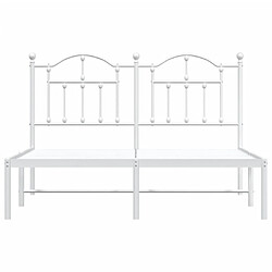 Maison Chic Lit adulte 140x200cm- Cadre de lit métal avec tête de lit pour chambre blanc -MN84089 pas cher