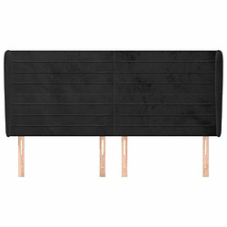 Avis Maison Chic Tête de lit scandinave avec oreilles,meuble de chambre Noir 183x23x118/128 cm Velours -MN62441