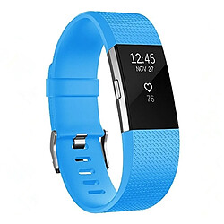 Wewoo Bracelet pour montre connectée Dragonne sport ajustable carrée FITBIT Charge 2 bleu ciel 