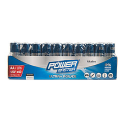 Silverline Lot de 40 piles alcalines LR6 AA 1,5V Power Master 