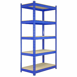 Monstershop 5 x Rayonnages Q-Rax en Acier Sans Boulons Bleus Monster Racking - 5 Rayonnages Q-Rax en Acier Sans Boulons Bleus 90cm x 50cm x 182,5cm