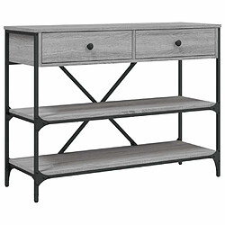 Maison Chic Table console | Meuble d'entrée | Table d'appoint avec tiroirs et étagères gris bois d'ingénierie -GKD98822