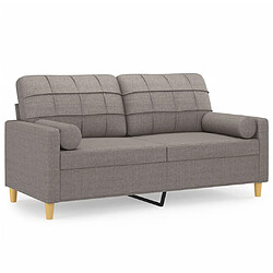 Maison Chic Canapé 2 places avec oreillers,Sofa de Salon,Canapé droit décoratifs taupe 140 cm tissu -GKD810431