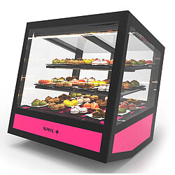 Vitrine Réfrigérée Cubique à Poser Série QBO Base Lumineuse Colorée - 620x670 mm - SAYL 