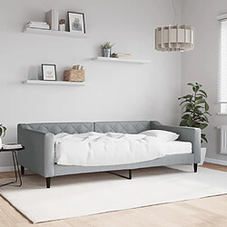 Maison Chic Lit d'appoint avec matelas | Lit de jour | Lit de repos gris clair 100x200 cm tissu -GKD83973