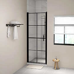 vidaXL Porte de douche Verre trempé 81x195 cm Noir 