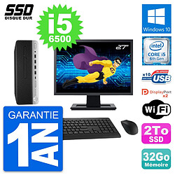 PC HP ProDesk 600 G3 SFF Ecran 27" Core i5-6500 RAM 32Go SSD 2To Windows 10 Wifi · Occasion 