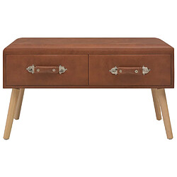 Avis vidaXL Table basse Marron 80x40x46 cm Similicuir