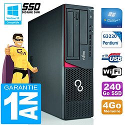 PC Fujitsu Esprimo E720 E85+ SFF G3220 RAM 4Go Disque 240 Go SSD Wifi W7 - Occasion