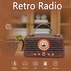 Universal Récepteur radio FM classique rétro déco portable radio MP3 haut-parleur Bluetooth stéréo AUX recharge USB |