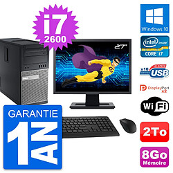 PC Tour Dell 9010 Ecran 27" Intel i7-2600 RAM 8Go Disque Dur 2To Windows 10 Wifi · Occasion 