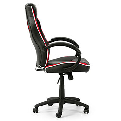 Vs Venta-Stock Fauteuil de Bureau réglabe et inclinable Formula tapissé en Similicuir et Tissu Maille, Couleur Noir et Rouge, accoudoirs rembourrés.